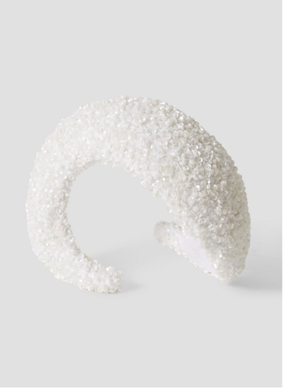 Beaded White Padded Headband